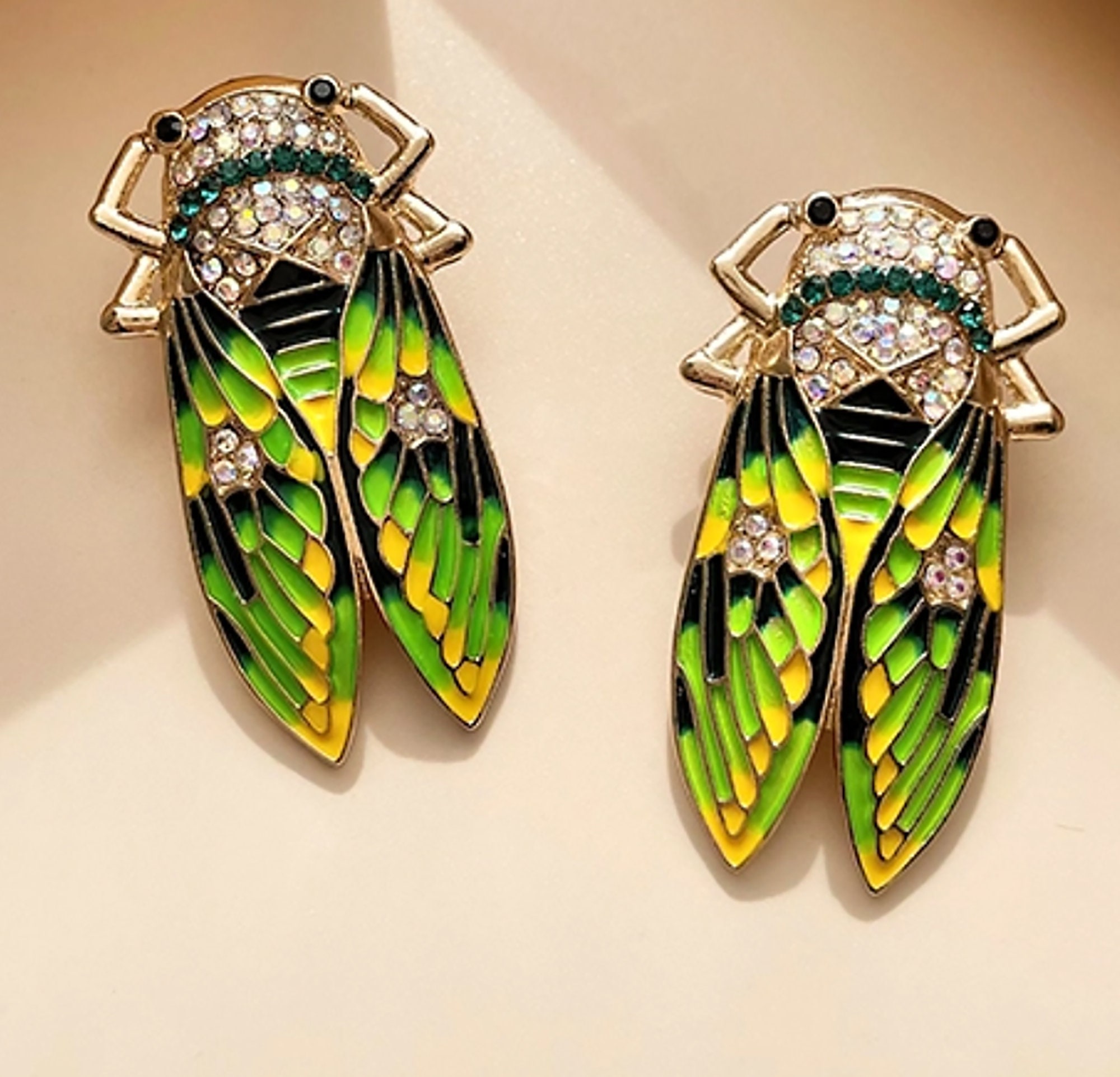 Vintage Art Deco Art Nouveau Style Cicada Beetle Insect Gold Etsy