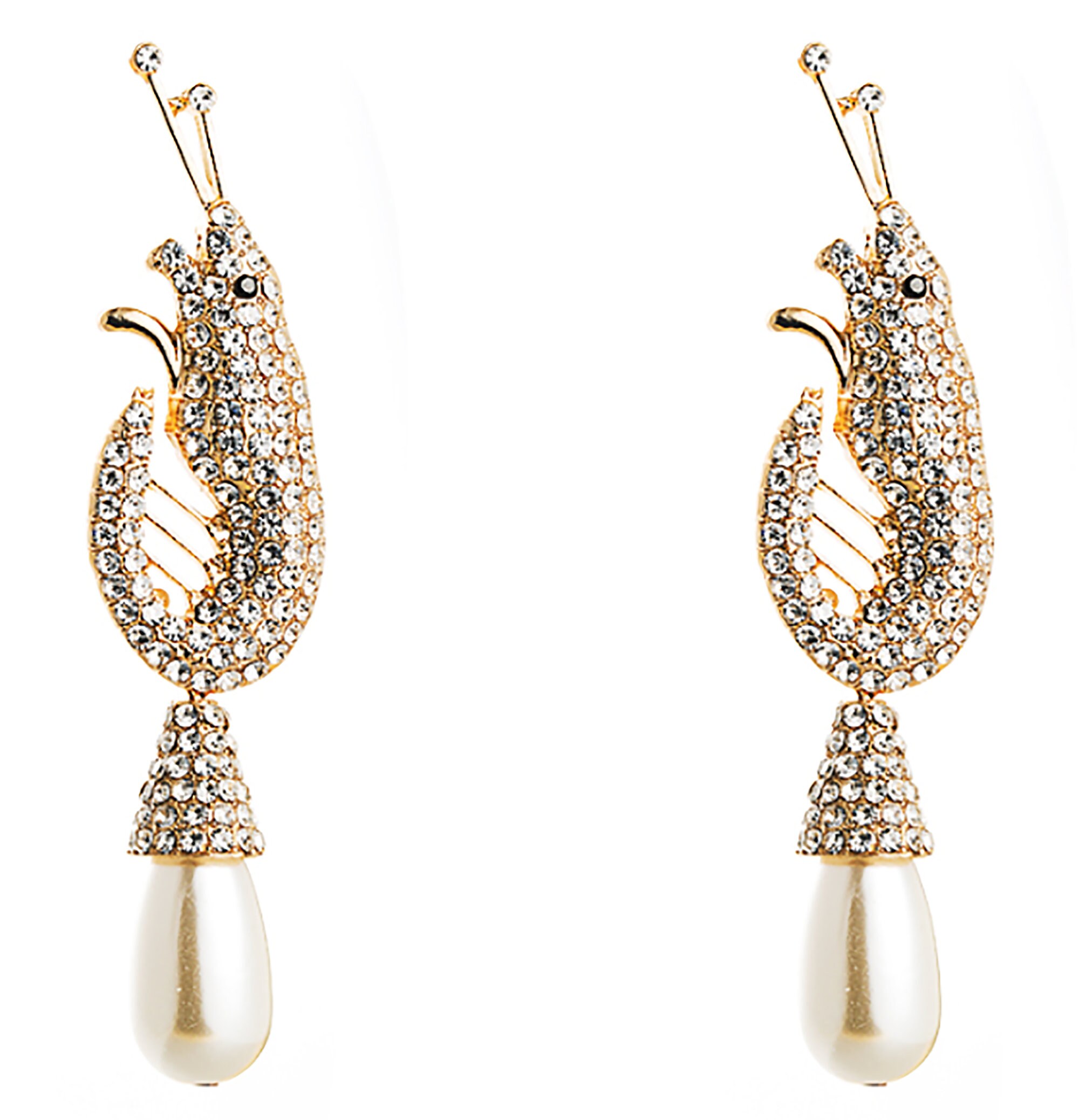 Vintage Art Deco Nouveau Style Shrimp Crayfish Crystal  Rhinestone & …