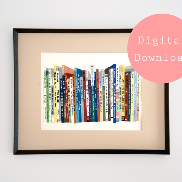 Classic Picture Books Art Print | Playroom Wall Art | Kids Book Nook | Library Decor | Nursery Teacher Gift | Literary Gifts