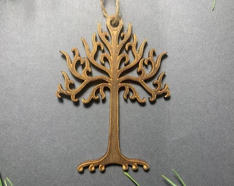 4 psc Set Lord Of The Rin Tree Of Gondor Christmas Ornament | tLOTR Christmas | Christmas Tree Decor | wooden decor | Gift For Hobby Fan