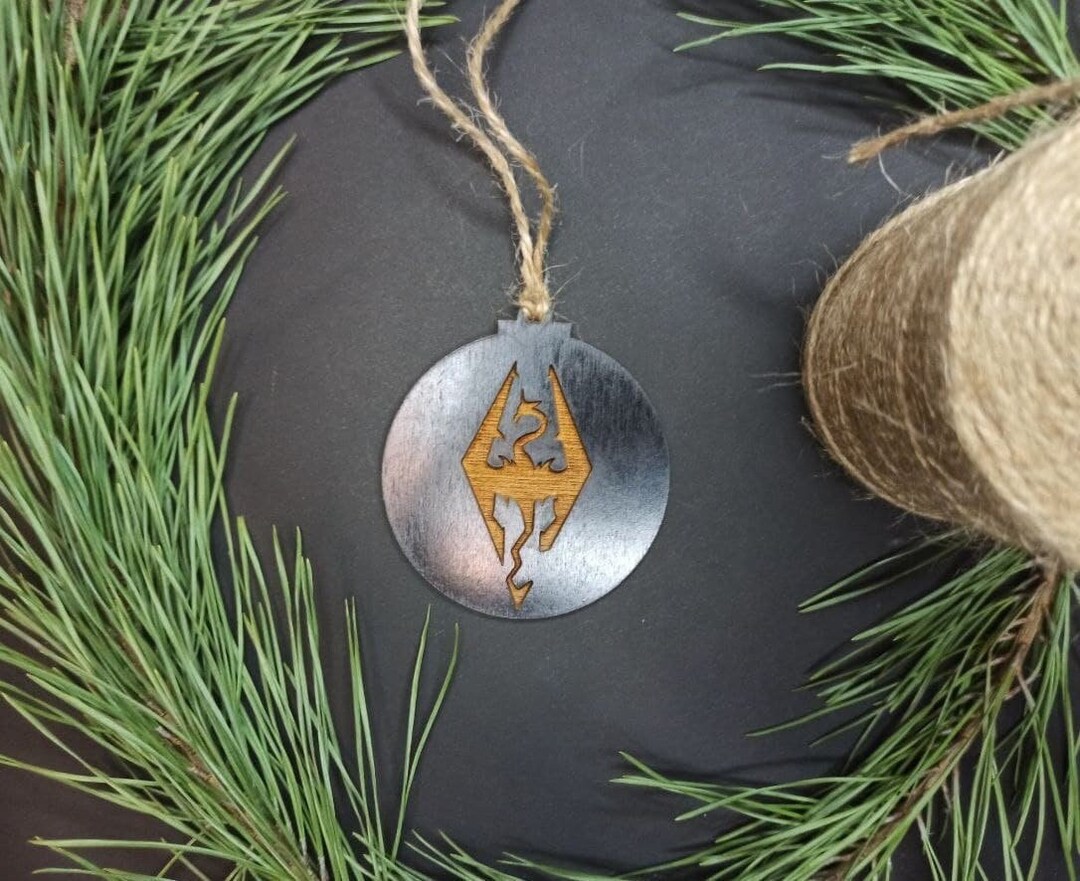 TES Skyrim Inspired Christmas Ornament Geek Xmas Bauble Video
