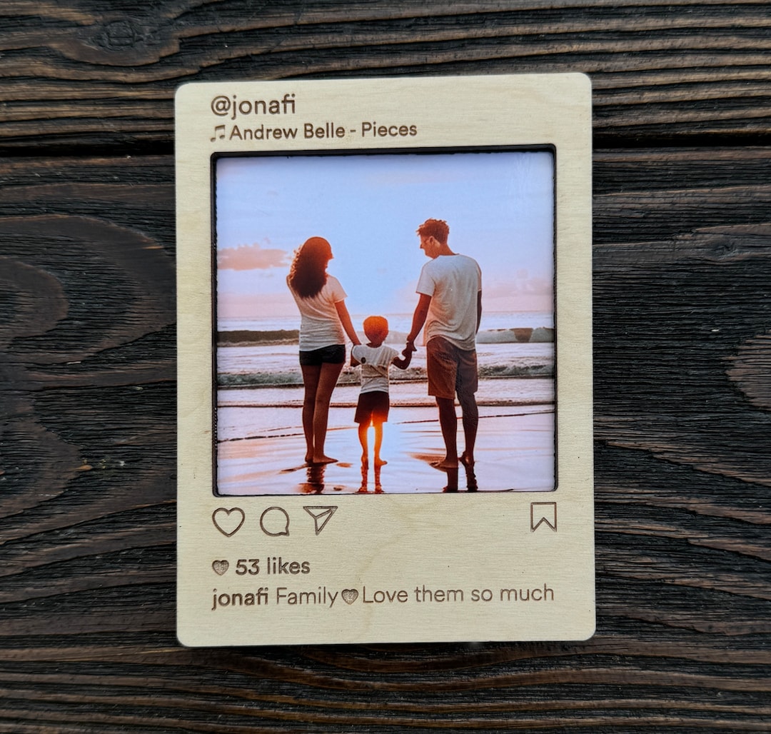 Instagram Photo Frame Fridge Magnets | Personalized Wooden Magnet Photo ...
