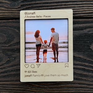 Aimants de réfrigérateur de cadre photo Instagram | Cadre photo aimanté en bois personnalisé | Aimant photo pour réfrigérateur | Cadres Polaroïd | Mini cadre photo