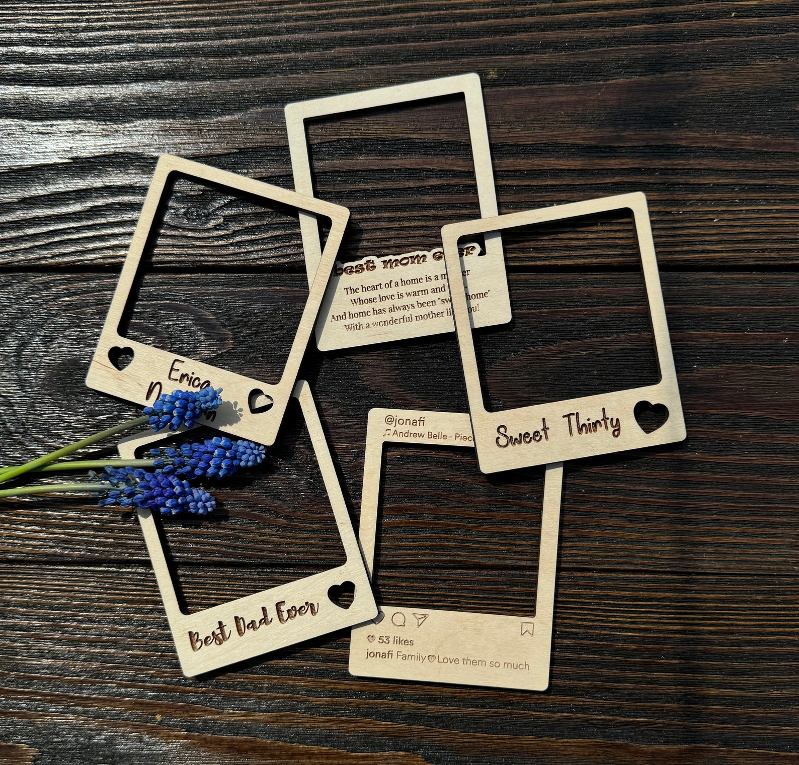Personalized Wooden Magnet Photo Frame | Fridge Photo Magnet | Custom ...