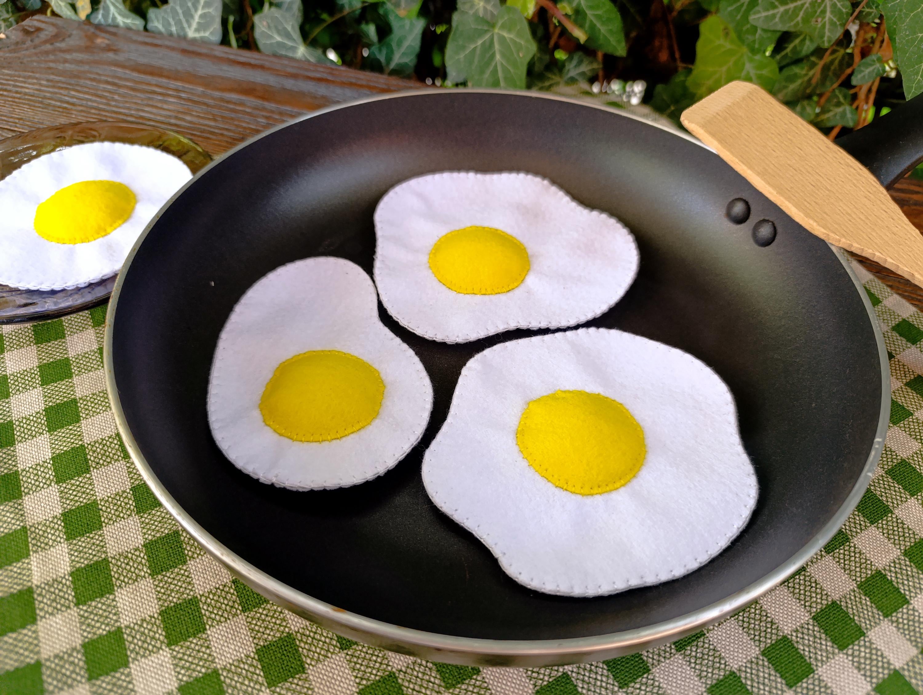 Felt Fried Egg Breakfast Play Food Set - Pretend Kitchen & Sensory Toys ...