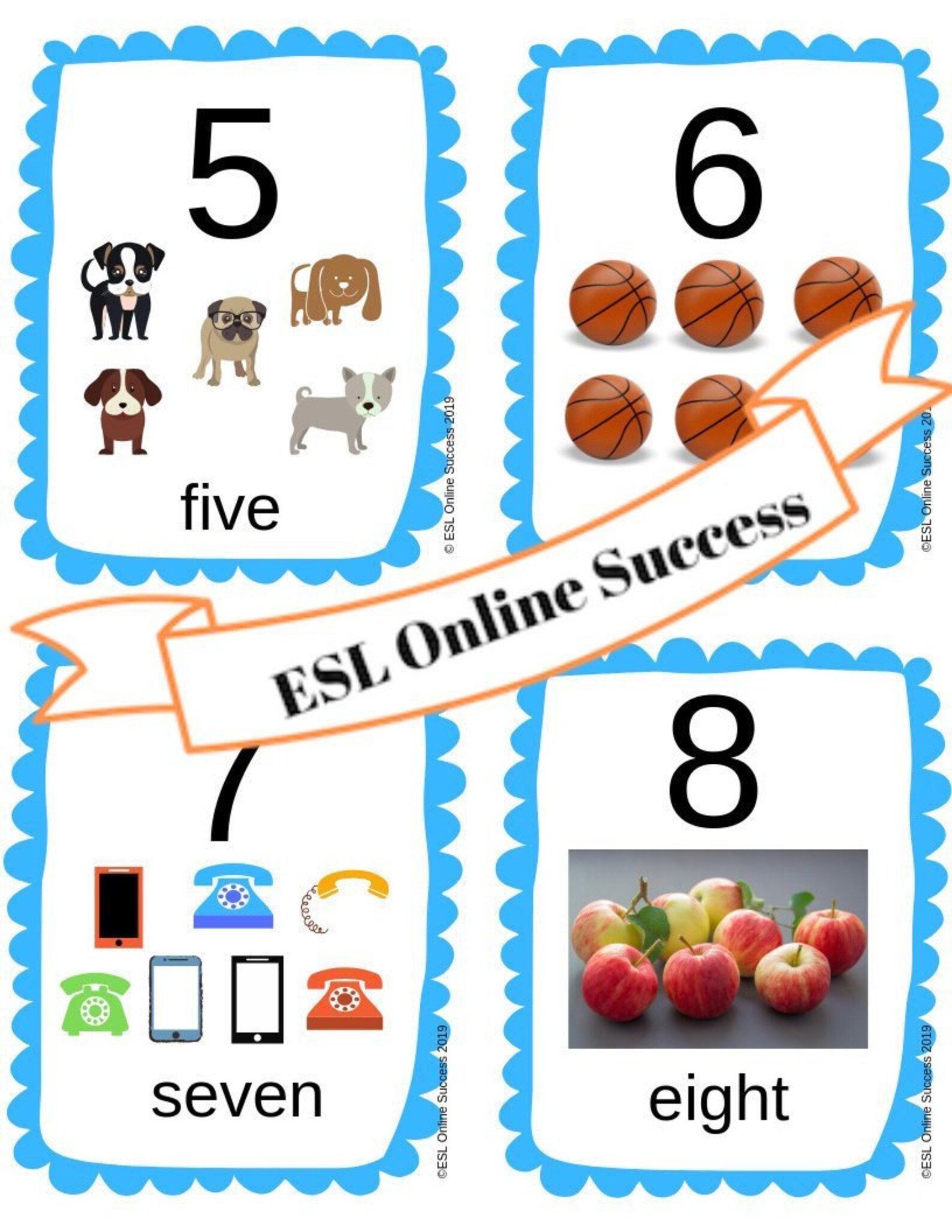 Number Flashcards Instant Printable VIPKID Gogo Kid ESL Etsy Singapore