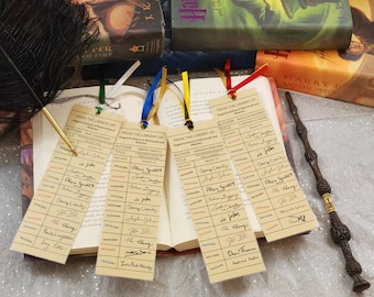 HP Bookmarks | Hogwarts Library Bookmark | Wizard Gift | Book Lover Gift