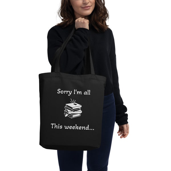 Book Bag | Sorry I'm Booked Tote Bag | Book Carrier | Gift For Book Lover