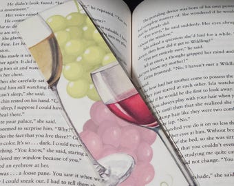 Wine Bookmark: Laminated Book Lover Gift
