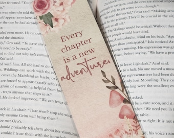 Floral Adventure Bookmark: Laminated Cardstock, Book Lover Gift