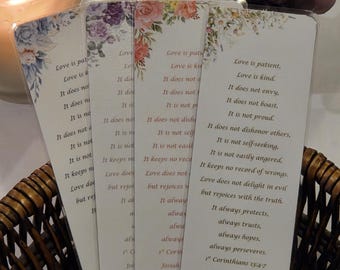 1st Corinthians 13:4-7 Bookmark | Wedding Favors | Customizable