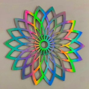 Sunflower Hologram Performance - 1.75&quot; Sunflower, Practice Fans, Day fans, Tech Fans, Fan Poi hula for Flow Fests and Burning Man