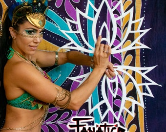 Eule Lotus - 1,5 ""Tech Griff Benutzerdefinierte Flow-Fans, Übungsfans, Day-Fans, Tech-Fans, Fan Poi hula für Flow Fests und Burning Man