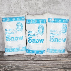 Dept 56 Plastic Snow Lot Three 7oz Bags for Crafts Christmas Village Scenery Holiday Decorating Snowglobe Ornament Filler