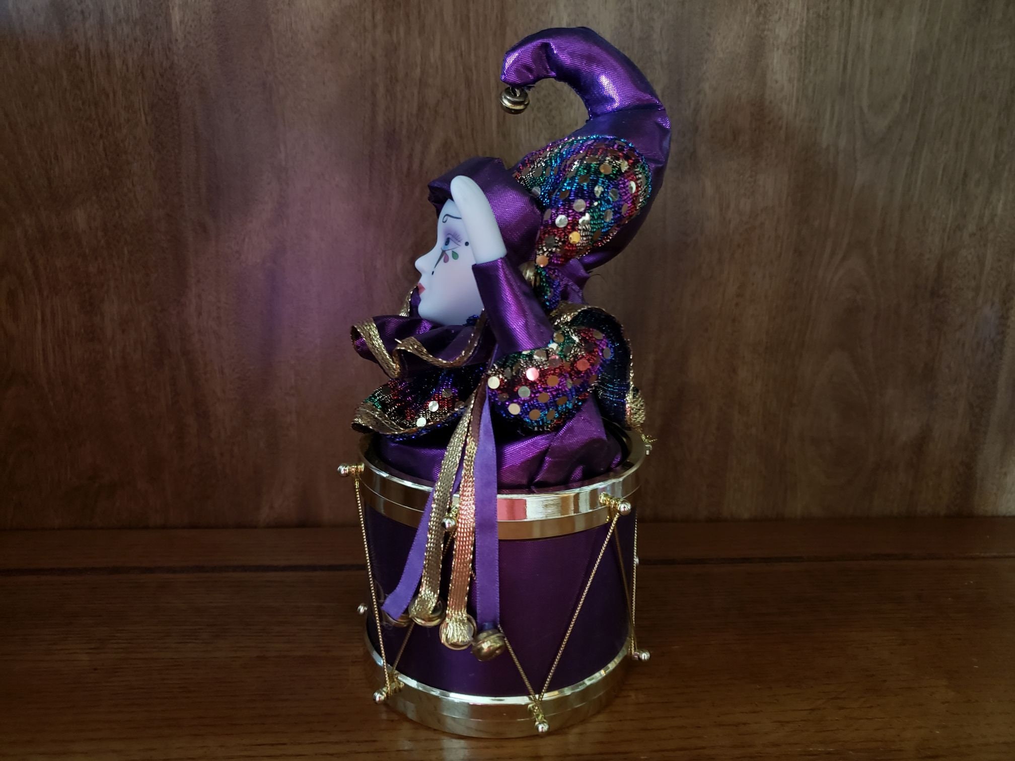 Purple Jester Clown Music Box Grand Casino Mardi Gras When Etsy