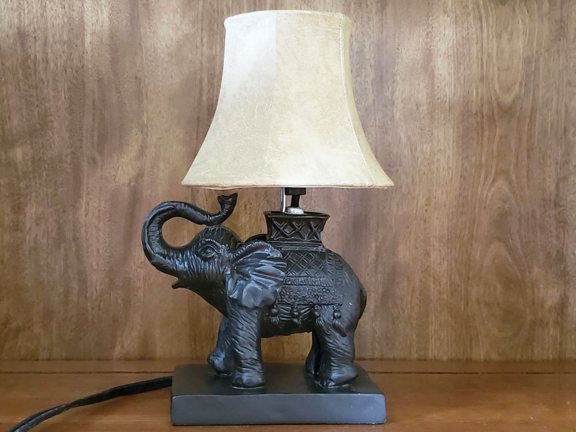 Vintage Elephant Lamp Table Light Working Accent Lamp Etsy