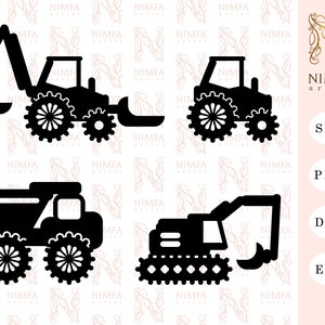 Construction svg, Tractor svg files for cricut, Excavator svg cut files, Dump truck clipart, Construction png files
