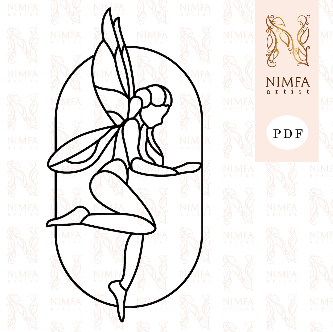 Stained Glass Pattern, Fairy, Fairies, Fairy Painting, Mandala, Digital ...