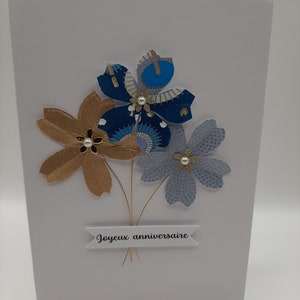 Birthday card "origami flowers"