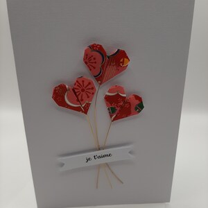 Carta "Bouquet di cuori" toni rosa e rossi