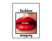 Fashion - Red Lipstick - Lips - Wall Art - Print - Poster - Picture. Pictures for Walls. High quality.
