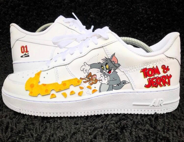 Custom Nike Air Force 1 Tom and Jerry | Etsy