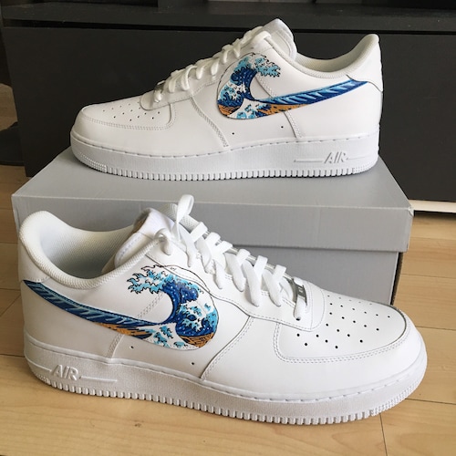 Custom Nike Air Force 1 Great Wave of Kanagawa Hokusai | Etsy