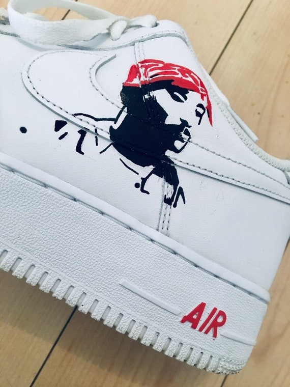 Custom Nike Air Force 1 Tupac Red - Etsy Australia