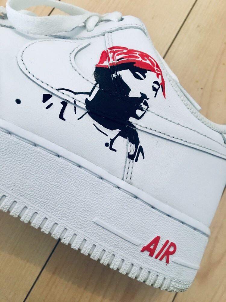 Custom Nike Air Force 1 Tupac Red 