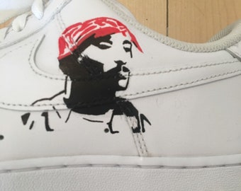 Personalizado Nike air Force 1 Tupac rojo | Etsy México