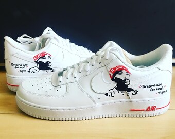 Custom Nike Air Force 1 Tupac Red | Etsy