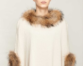 Fur Trim Poncho - Etsy