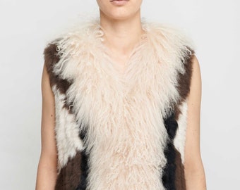 Rabbit Fur With Lamb Fur Gilet