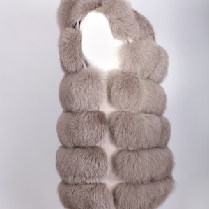 Taupe Luxurious Fox Fur Gilet image 3