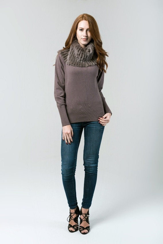fur collar jumper