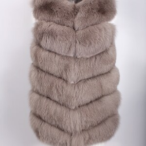 Taupe Luxurious Fox Fur Gilet image 2
