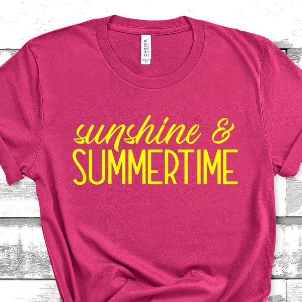 Sunshine and Summer Time Graphic Tee | Bella + Canvas | Sunshine | Women's Tee | Summer | T Shirt | Free Shipping