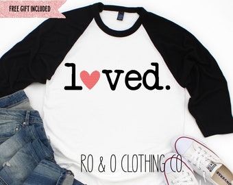 Kids Loved shirt | Kids valentine shirt | loved tee | kids raglan | kids valentine gift