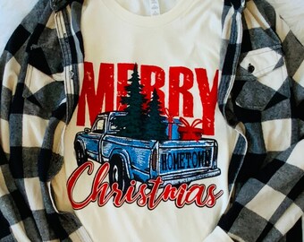 Merry Christmas Long Sleeve Bella Canvas Tee | Christmas Shirt | Christmas clothing | women’s Christmas shirt | plus size