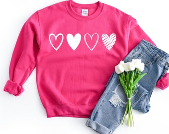 Heart sweatshirt | valentine sweatshirt | comfy sweatshirt | gift for her | crewneck | plus size