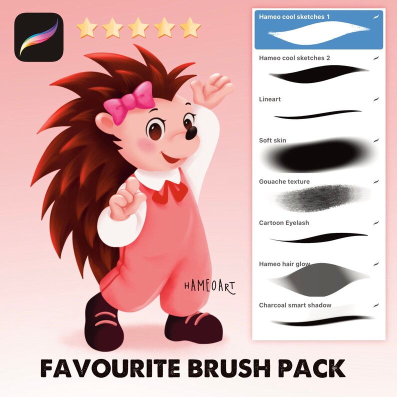 Cartoon Character Brush Pack Procreate Brush Set Procreate Etsy