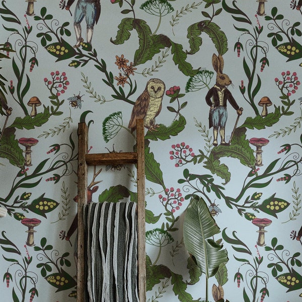 Woodland Wallpaper - Etsy