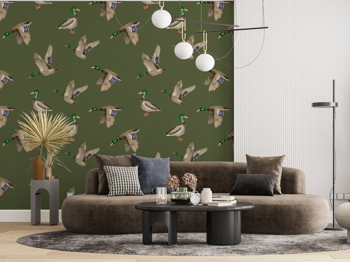 Removable Wallpaper Vintage Duck Peel and Stick Birds Wall - Etsy