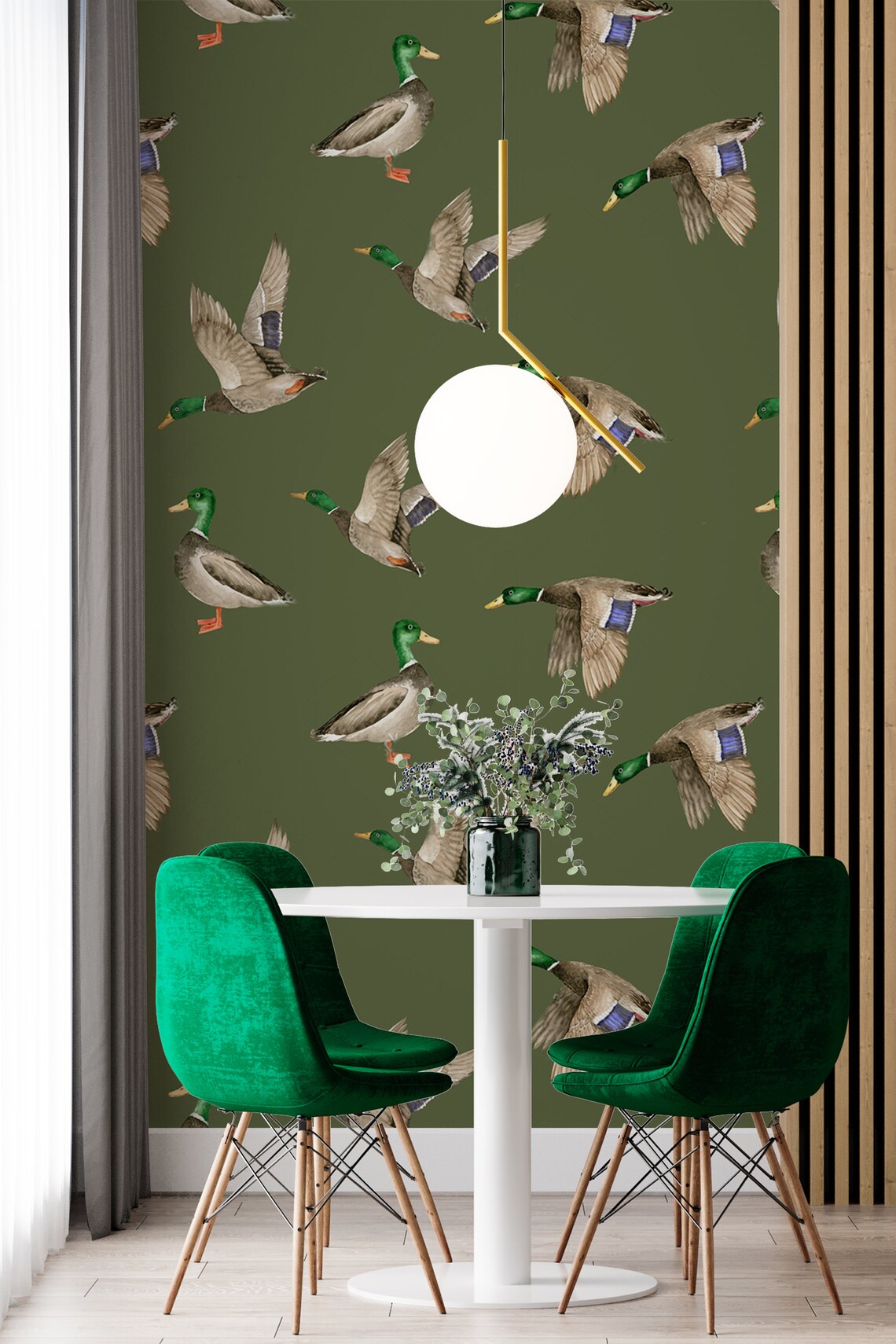 Removable Wallpaper Vintage Duck Peel and Stick Birds Wall - Etsy