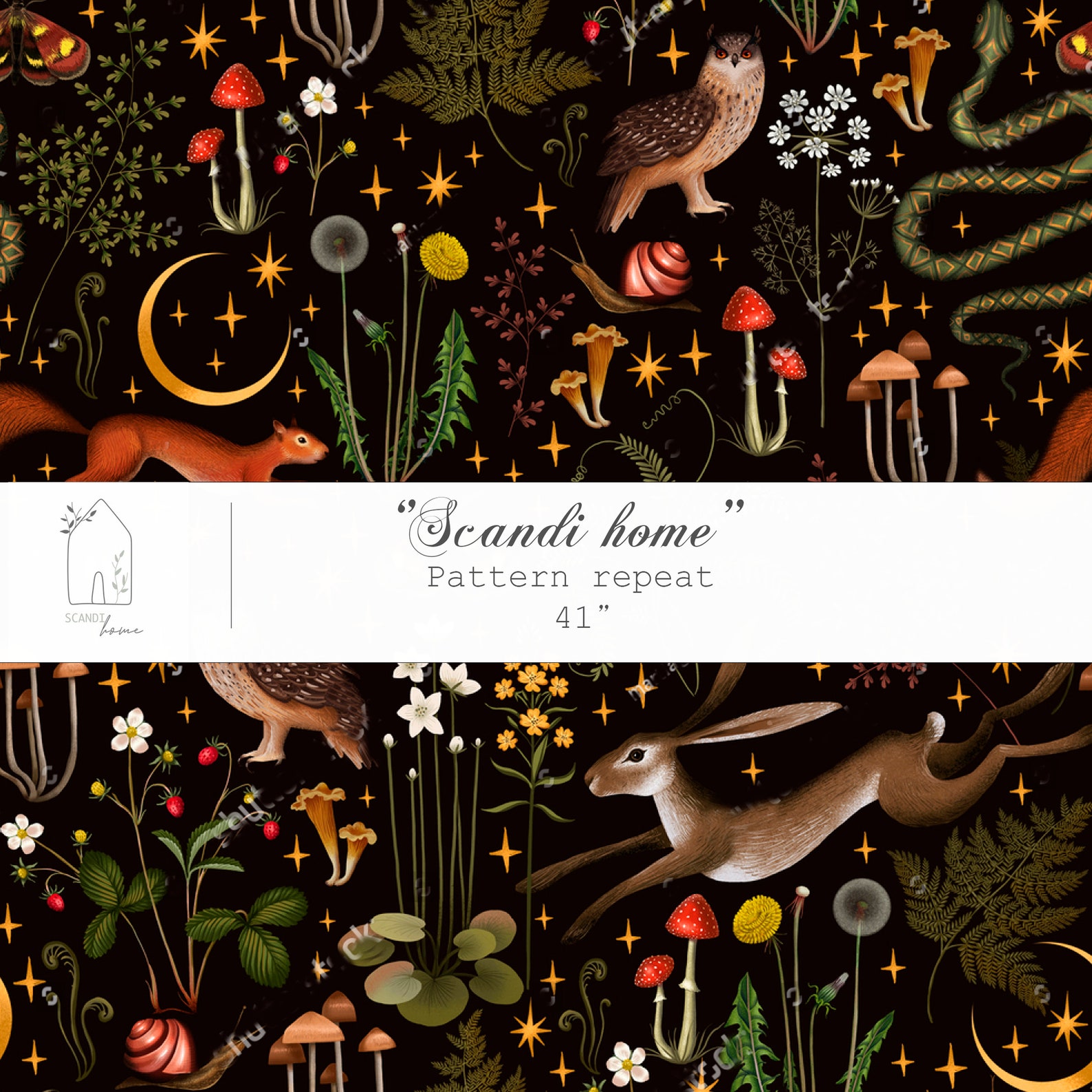 Vintage Nursery Wallpaper Woodland Animals Wallpaper Mushroom Etsy