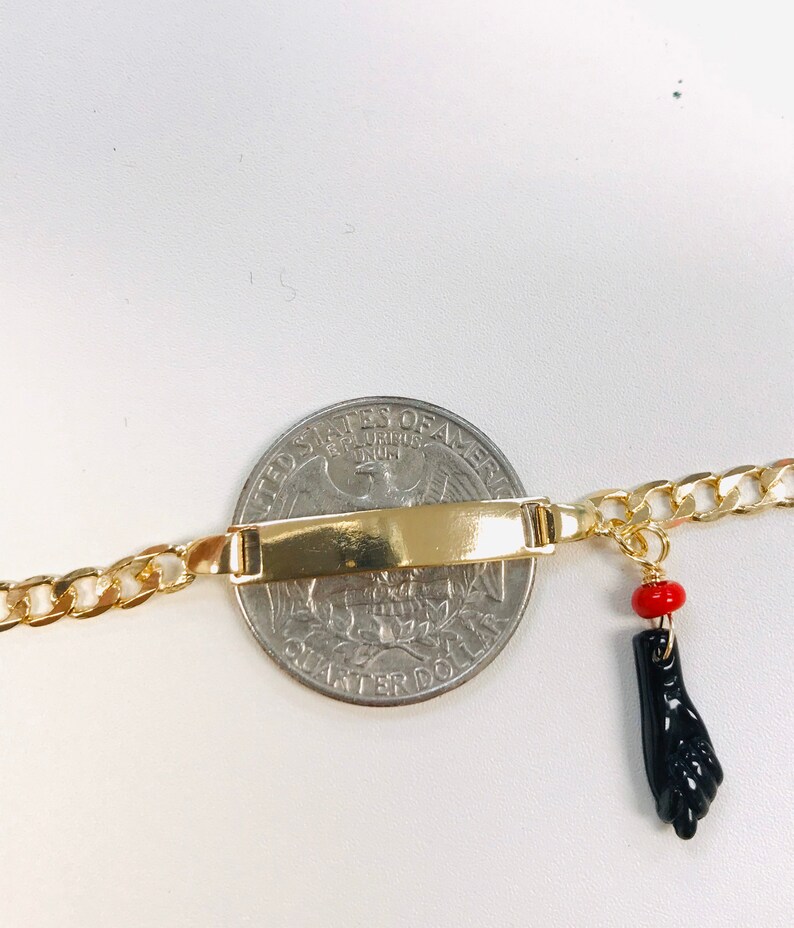 New 18k Real Gold Filled Baby Children Id Bracelet Good