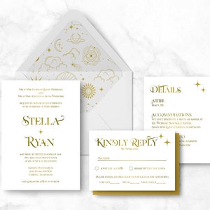 PRINTED | Dancing in the Moonlight Suite | Semi-Custom Wedding Invitation Suite
