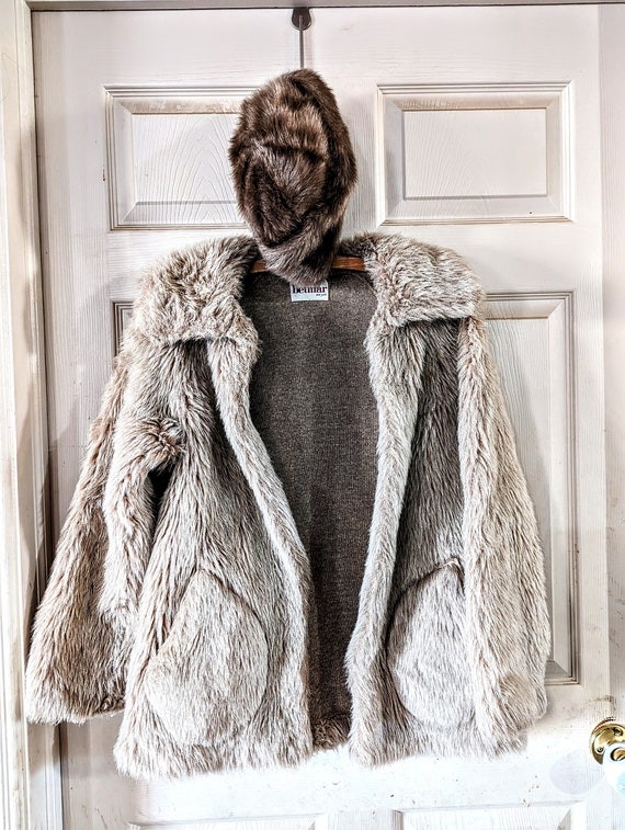 Betmar faux fox fur short coat jacket with similar