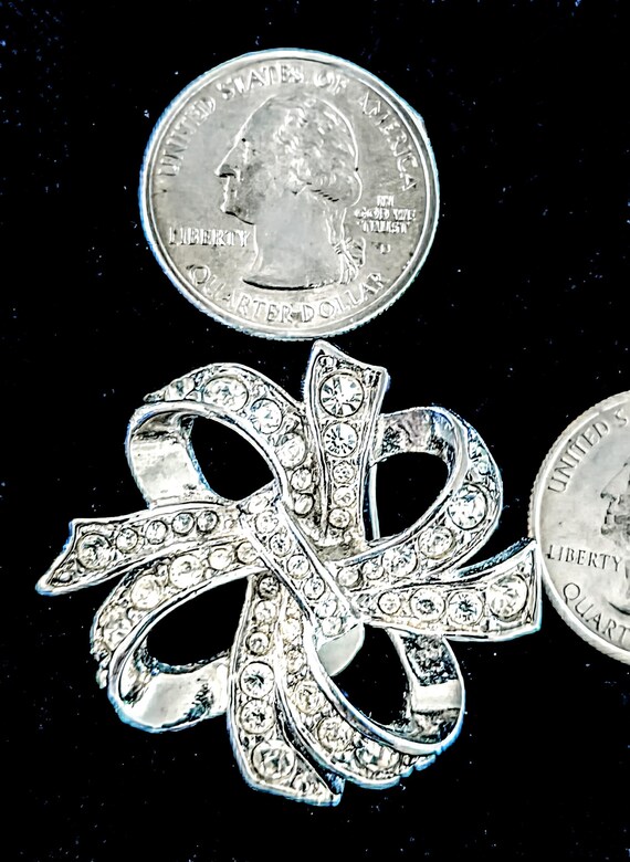 Large Sparkly KJL earrings Earrings loopy ribbons… - image 3