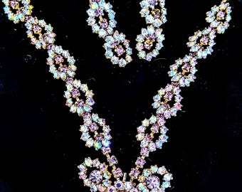 XILAZAB Purple Austrian Crystal Bridal Jewelry Set - Statement Necklace & Earrings, Silver Tone - View #7
